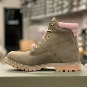 Timberland Women's Waterville 6 Inch Waterproof Olive Nubuck Boots A2GN2